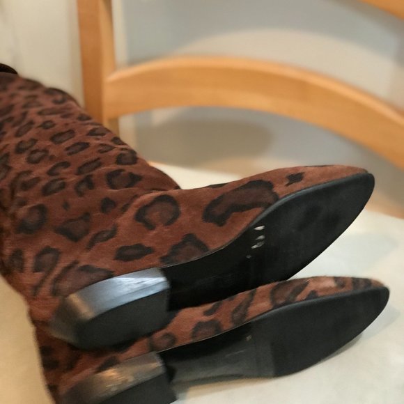 Vero Cuoio Animal Print Suede Leather Over-the-knee boots - Picture 4 of 6